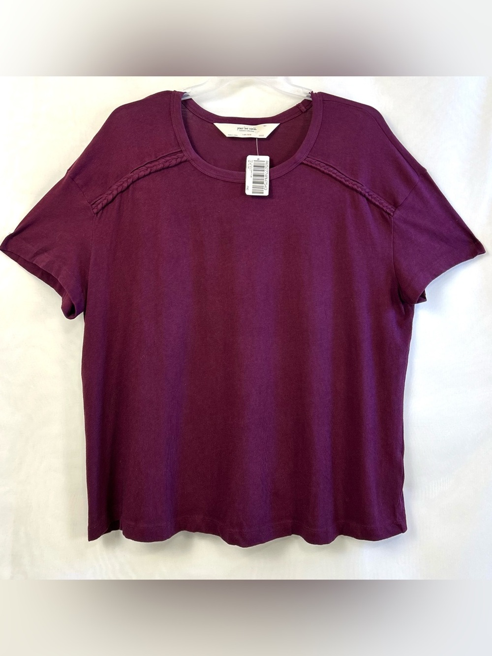 New Peace Love World Women’s Boheme Purple Short Sleeve Top / Large